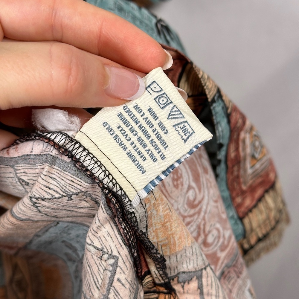 Cooke Street tropical cotton relaxed patchwork palm aloha shirt L multicolor - Picture 5 of 10